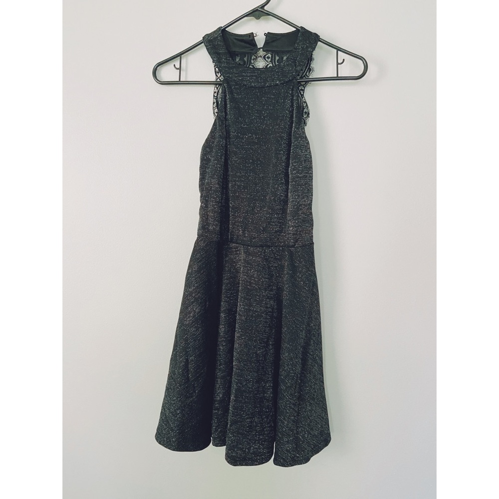 Sparkly Black Dress with Lace Back - Picture 2 of 6